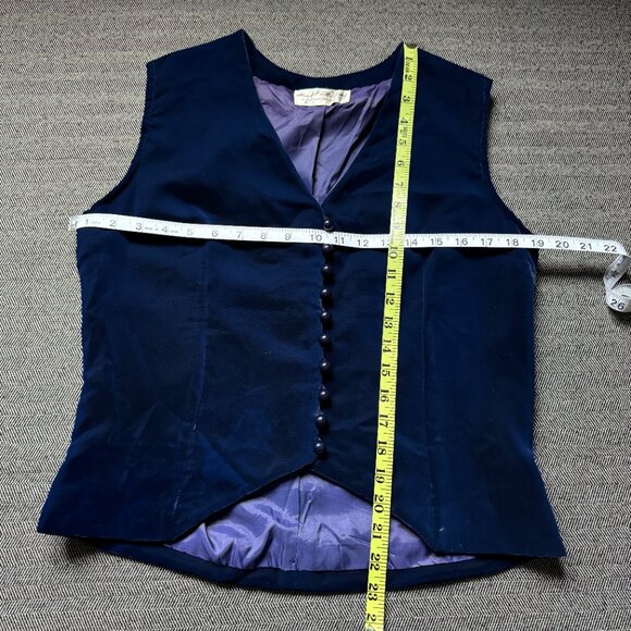 XS Velour Buttoned Vest Vintage Marshall Fields - Picture 9 of 17